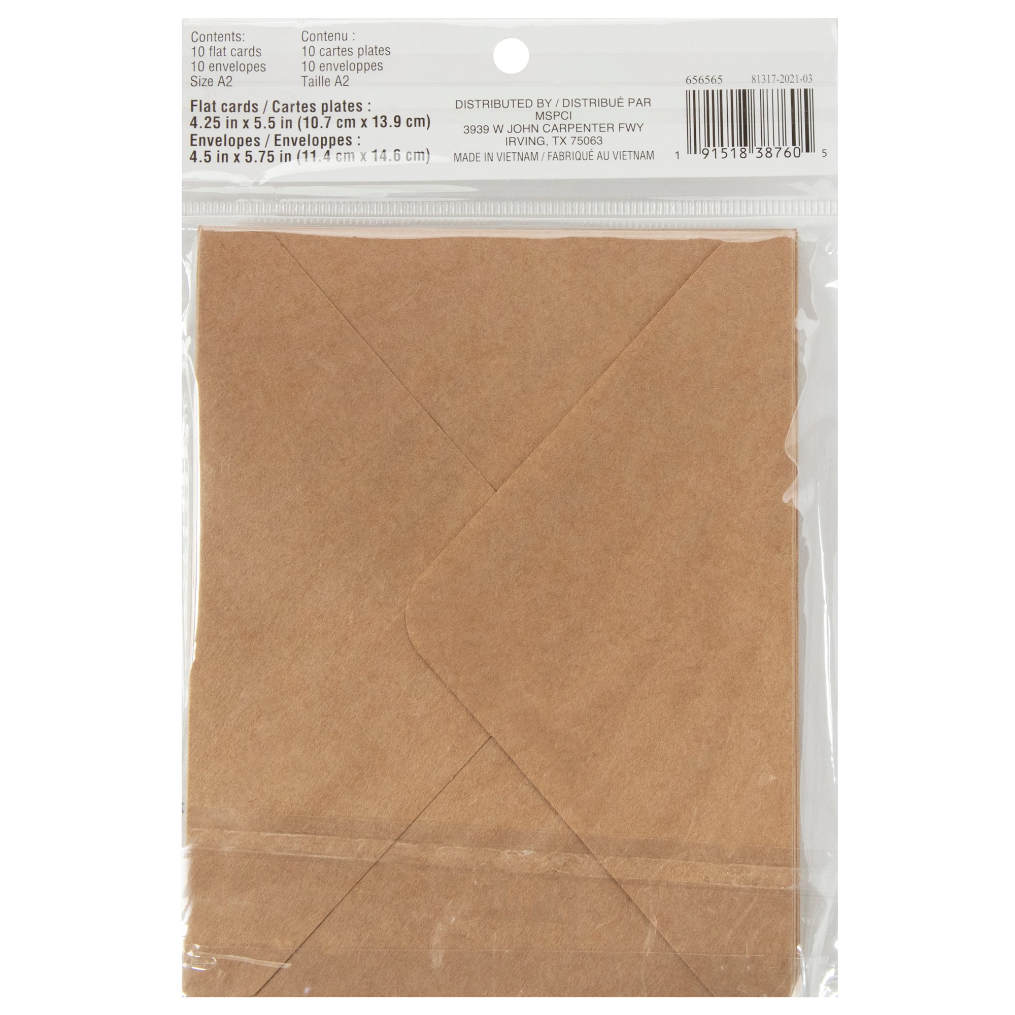 12 Packs: 10 ct. (120 total) 4.25" x 5.5" Kraft Flat Cards & Envelopes by Recollections™